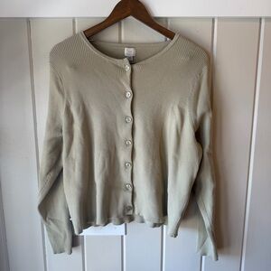 NWOT a new day Women's Light Sage Green Button-Up Cardigan, Size XXL